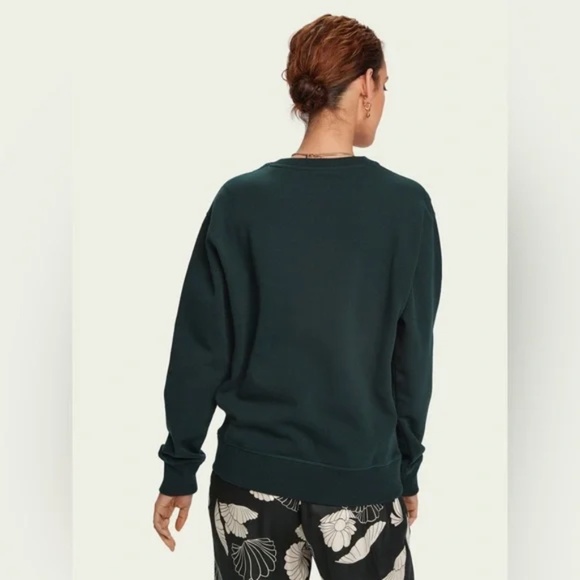 Scotch & Soda Dark Green Long Sleeve Cotton Artwork Sweatshirt Size Small - Picture 4 of 9